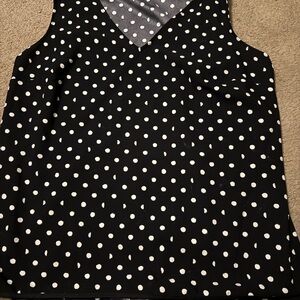Lane Bryant Black and White Polka Dot Blouse
